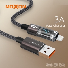 MOXOM Luxury Device 3A Auto Power-Off LCD Display Data Cable USB to Lightning