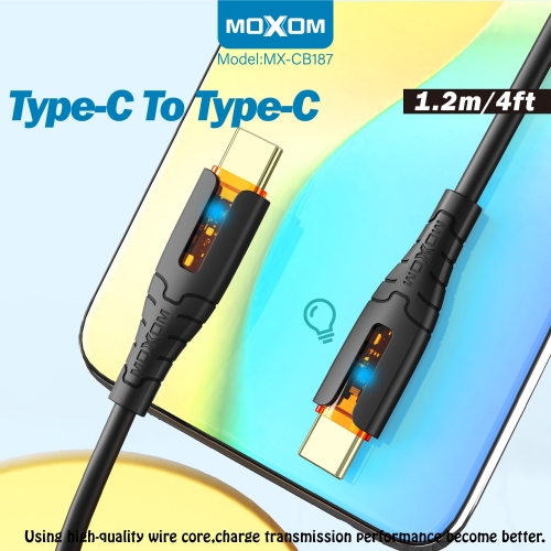 60W LED Data Cable Type-C To Type-C 1.2m/4ft