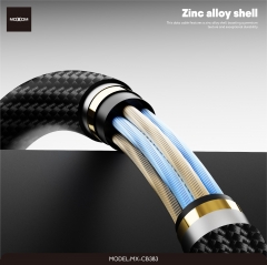 Zinc Alloy Shell Dot Matrix Screen 240W Fast Charging Data Cable