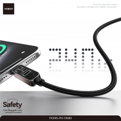 Zinc Alloy Shell Dot Matrix Screen 240W Fast Charging Data Cable