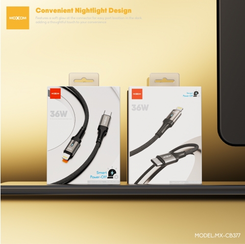 36W Smart Auto Power-off Aluminum-shell Fast Charging Data Cable