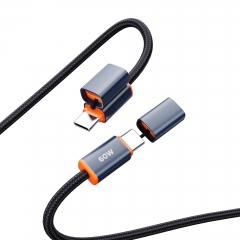 Magnetic Aluminum Alloy Shell 60W Fast Charging Data Cable
