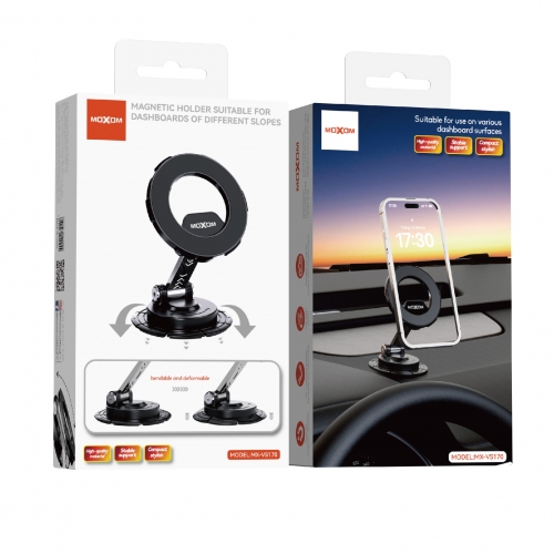 Magnetic holder for dashboards of different slopes