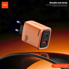 GaN PD45W，QC18W EU Travel Charger