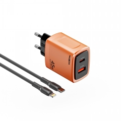 GaN PD45W，QC18W EU Travel Charger