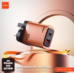 GaN PD45W,QC18W UK Travel Charger