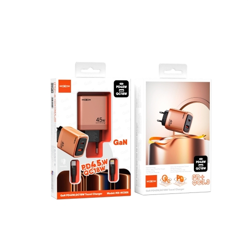 GaN PD45W，QC18W EU Travel Charger