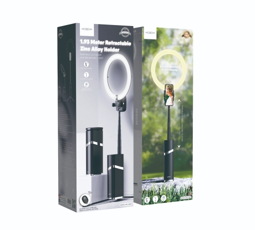 1.93 meter retractable zinc alloy holder