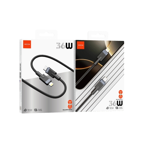 "36W Armour Fast Charging Data Cable Type-C to Lightning"