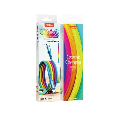 "60W Rainbow Fast Charging Data Cable Type-C to Type-C"
