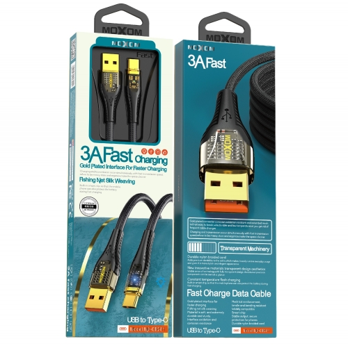 "3A Transparent Machinery Fast Charge Data Cable USB to Type-C"