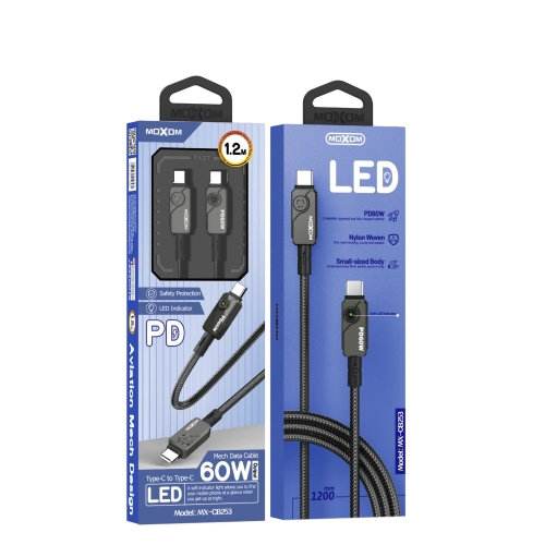 "Mech PD60W LED Data Cable Type-C to Type-C 1.2M"