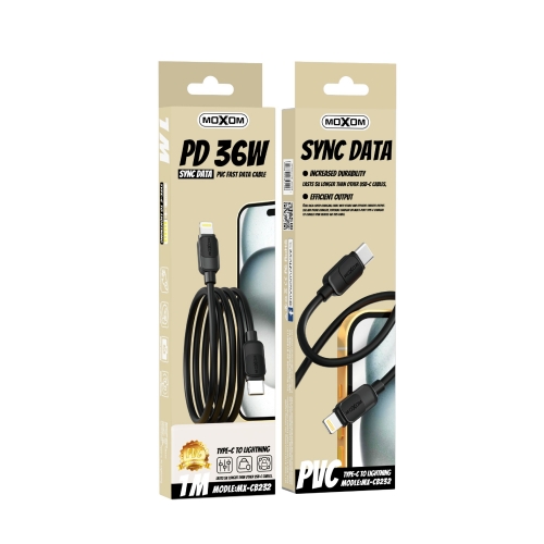 "PD 36W PVC Fast Data Cable 1M Type-C To Lightning"