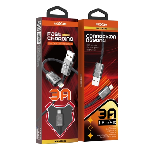 "3A Fast Charging Data Cable USB To Lightning 1.2m/4ft"