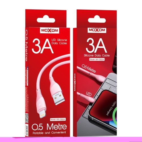 "LED 3A Data Cable USB to Lightning 0.5M"