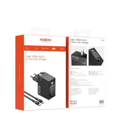 "GaN 100W PD3.0 3 Ports Fast Charger"