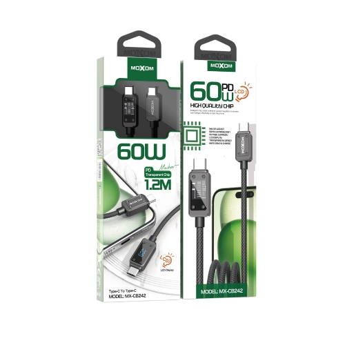 "Mecha PD60W LCD Data Cable Type-C To Type-C 1.2M"