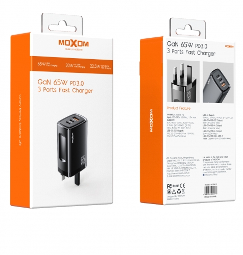 "GaN 65W PD3.0 3 Ports Fast Charger "