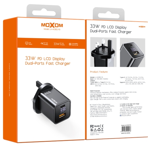 "LCD Power Display PD Dual-Ports Fast Charger "