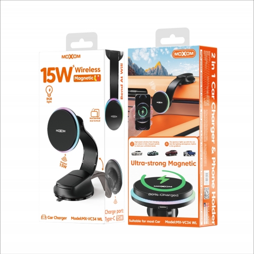 RGB Magnetic 15W Car Charger