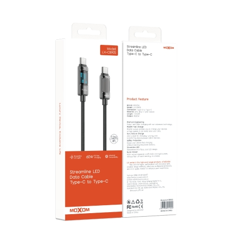 "PD60W Streamline LED Data Cable Type-C to Type-C 1.2m/4ft"