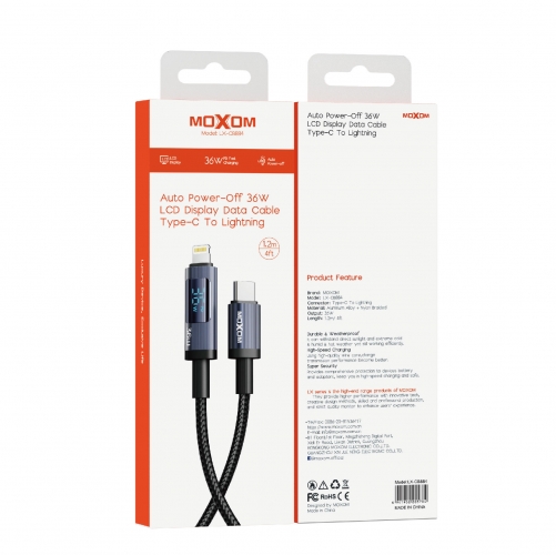 "36W Auto Power-Off LCD Display Data Cable Type-C To Lightning 1.2m/4ft"
