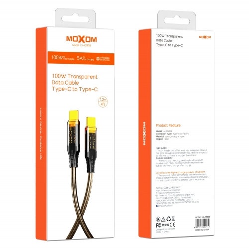 "100W Transparent Data Cable Type-C to Type-C"