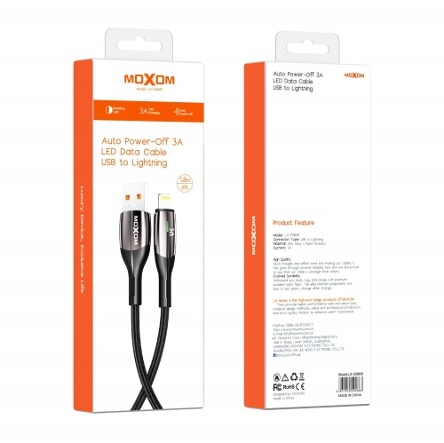 "3A Auto Power-Off LED Data Cable USB to Lightning"
