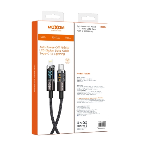 "36W PD Auto Power-Off LCD Display Data Cable Type-C to Lightning"