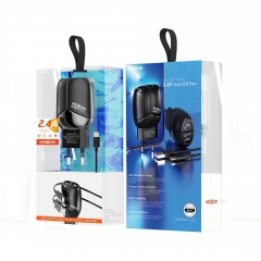 2.4A Dual USB Ports Secure Fast Charging