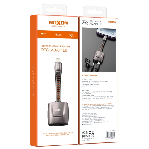 "OTG ADAPTER Lightning to 3.5mm & Charging"