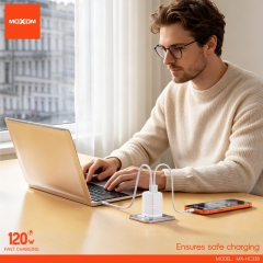 120W Super Fast Charging USB-A + Type-C Dual-Port Output Charger (US Plug)