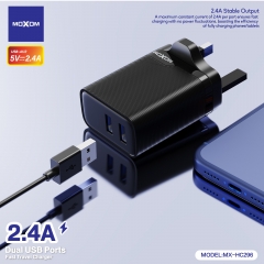2.4A Dual USB UK Travel Charger