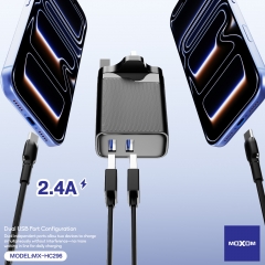 2.4A Dual USB UK Travel Charger