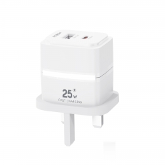 USB-A + Type-C Dual Ports Output Fast Charger (UK Plug)