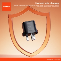 PD40W, AVS fast charging protocol | 60W peak UK plug charger