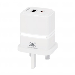 PD35W, QC18W Dual-Port Output Fast Charger (UK Plug)