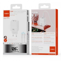 120W Super Fast Charging USB-A + Type-C Dual-Port Output Charger (EU Plug)