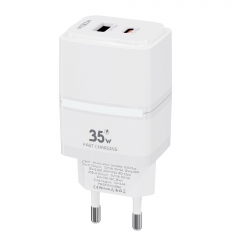 PD35W, QC18W Dual-Port Output Fast Charger (EU Plug)