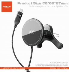 25W Aluminum Alloy Car Magnetic Wireless Charging Holder