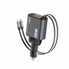 45W Super Fast Charging Retractable Car Charger