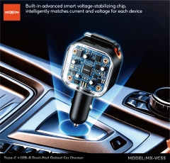 75W Type-C + USB-A Dual-Port Output Car Charger