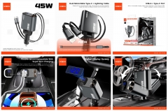 45W Super Fast Charging Retractable Car Charger