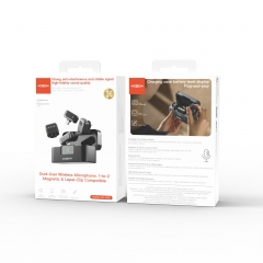 Dual-User Wireless Microphone: 1-to-2, Magnetic & Lapel-Clip Compatible