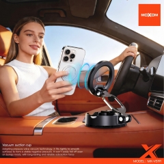 Car-mounted suction cup folding magnetic phone holder