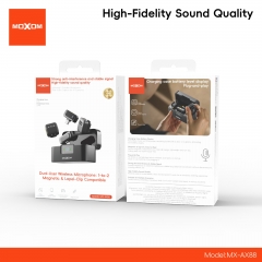 Dual-User Wireless Microphone: 1-to-2, Magnetic & Lapel-Clip Compatible