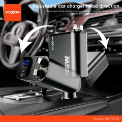 45W Super Fast Charging Retractable Car Charger