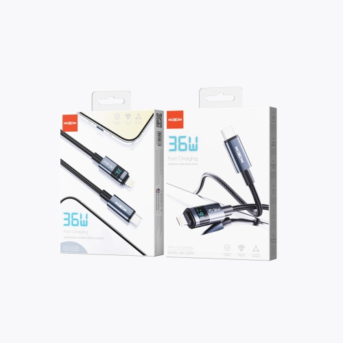 36W Fast Charging Horizontal - screen Digital - display Aluminum Alloy Data Cable
