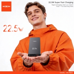 22.5W Super Fast Charging Power Bank with Built-in Dual Cables
