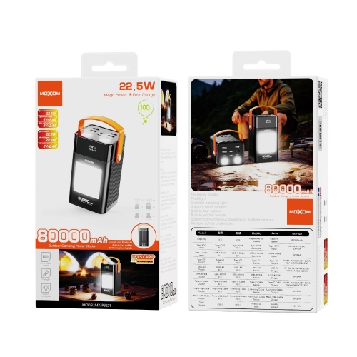 80000mAh Mega Power | 22.5W Fast Charge | Outdoor Camping Power Station